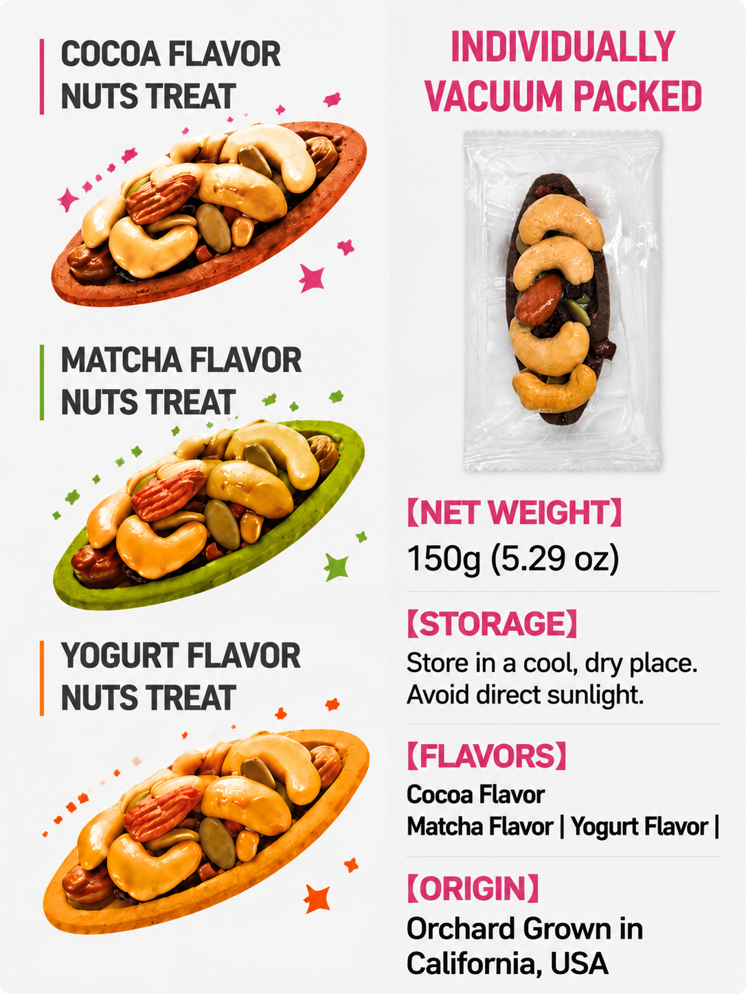 🍪Premium Crispy Almond Cashew Cookies – Roasted Nut Snack with Cocoa, Matcha & Original Flavors