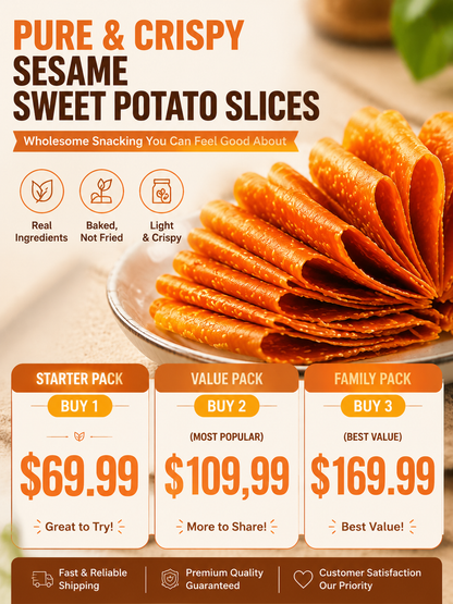 🍠Classic Large Sweet Potato Chips – Crispy Handmade Sweet Potato Snack with Natural Flavor