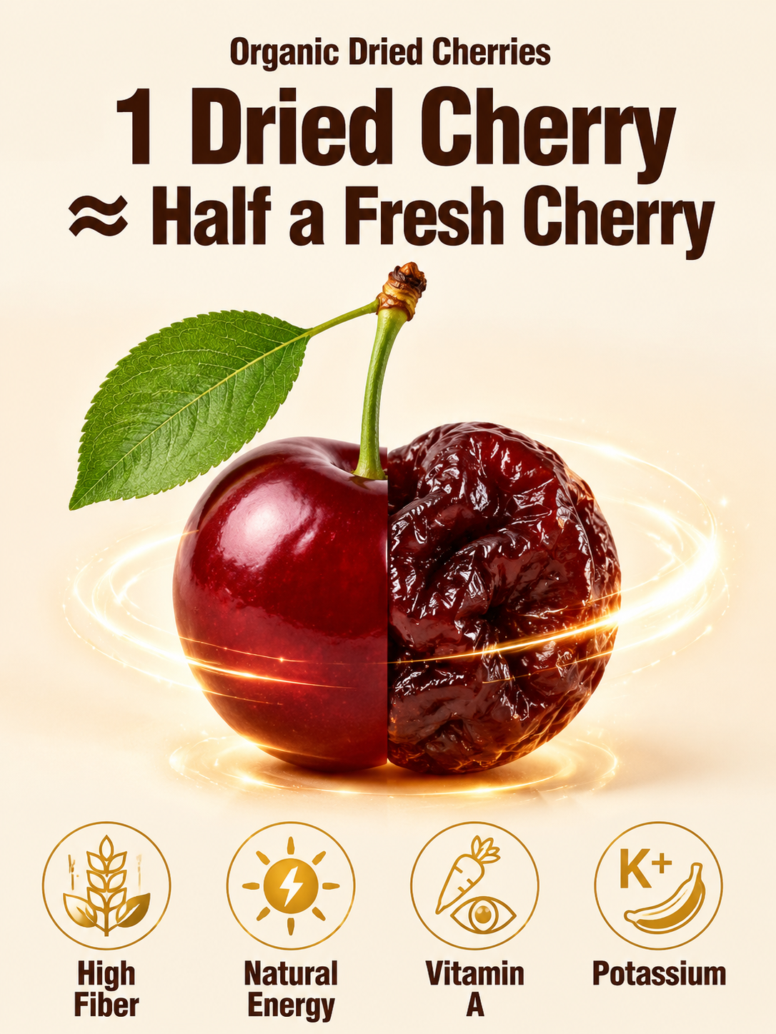 🍒Dried Sour Cherry Snacks, Natural Pitted Fruit Treats