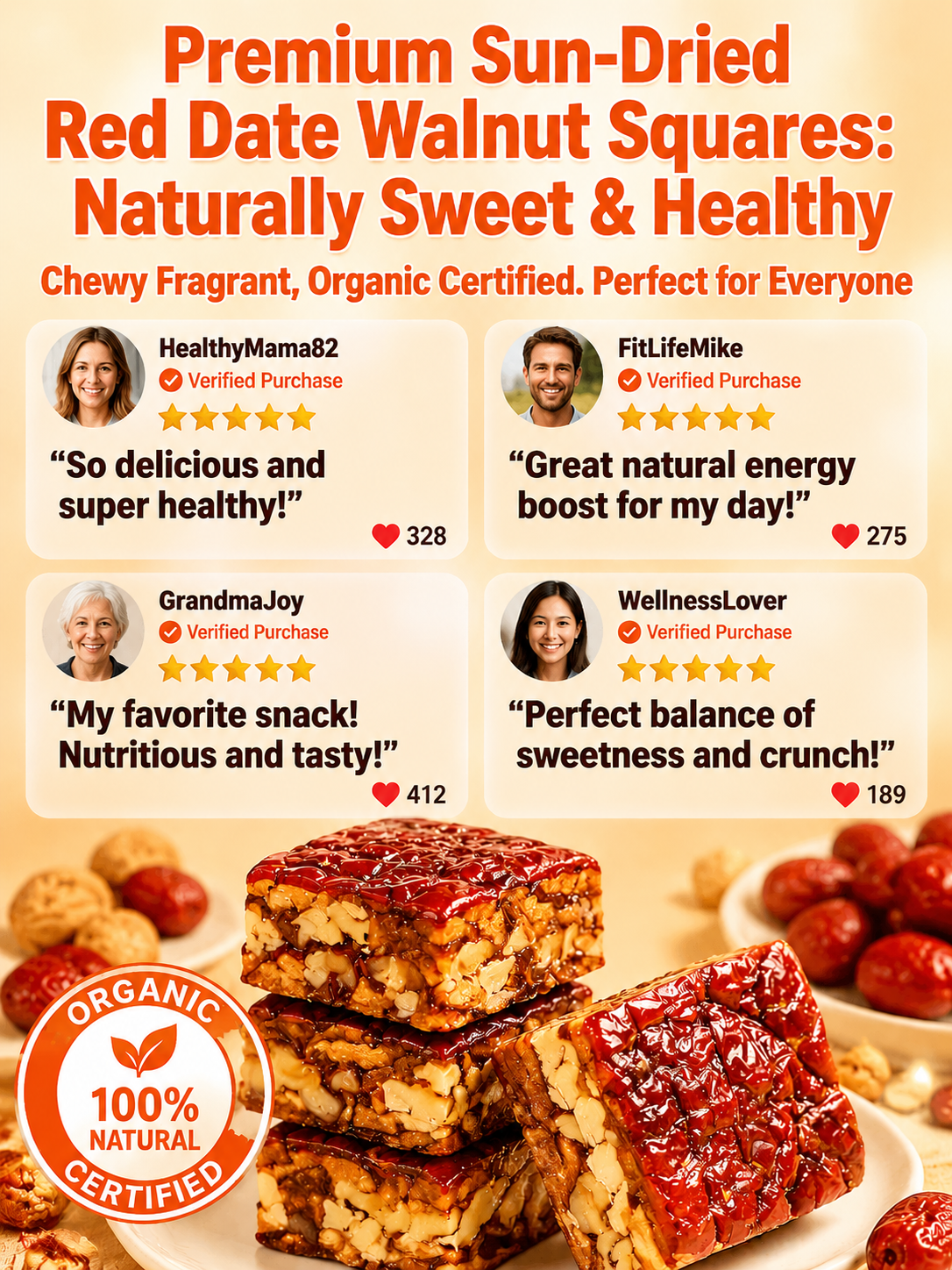 🍿Premium Jujube Walnut Snack Bars